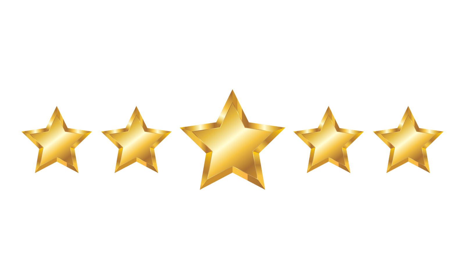 five gold stars in a row of five stars